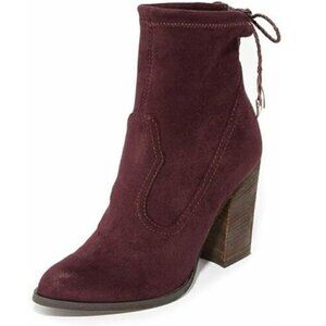Dolce Vita Women's Boots Stella Suede Block Heel Dark Purple Oxblood NEW IN BOX